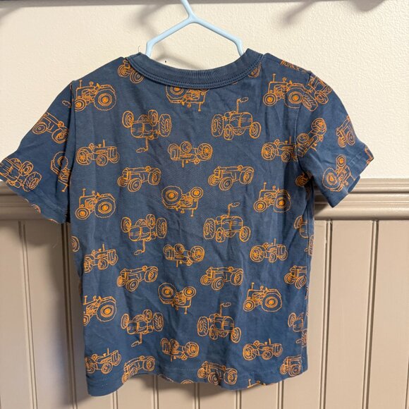 Joe Fresh Short-Sleeve | 2T | Blue with Orange Tractors - Picture 2 of 2
